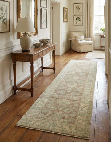 2' 8 x 9' 9 Hand Knotted Peshawar Ziegler Runner Rug