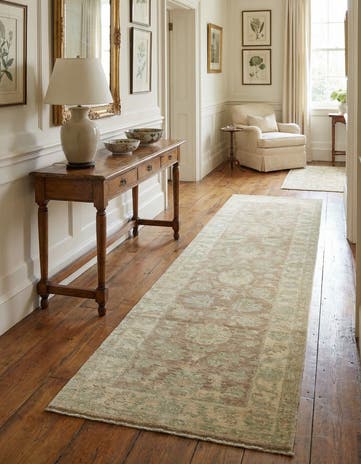 2' 8 x 9' 9 Hand Knotted Peshawar Ziegler Runner Rug
