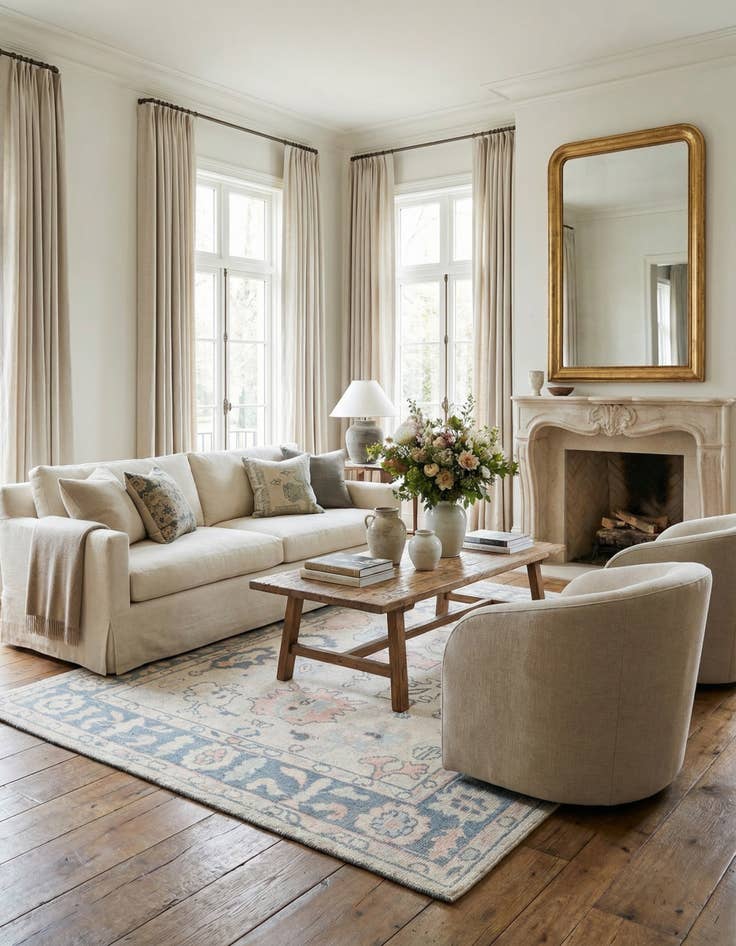 Detail image of 8' 1 x 9' 10  Hand Knotted Oushak Wool Rug