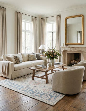 8' 1 x 9' 10 Hand Knotted Oushak Wool Rug