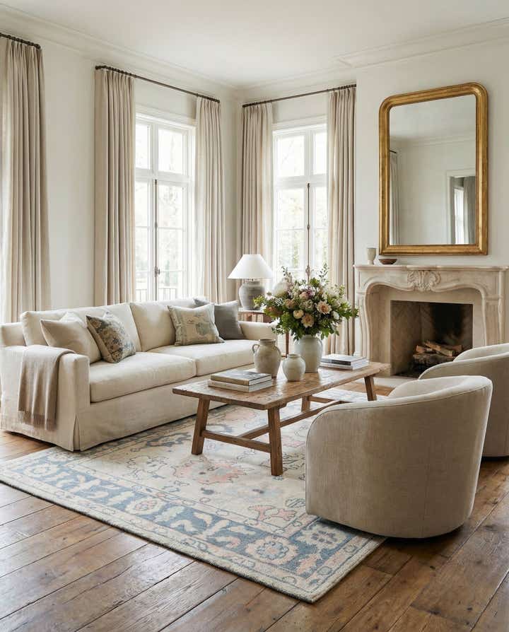 8' 1 x 9' 10 Hand Knotted Oushak Wool Rug