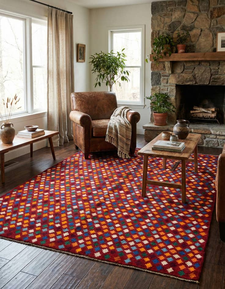 Detail image of 6' 2 x 8' Hand Knotted Balouch Wool Rug