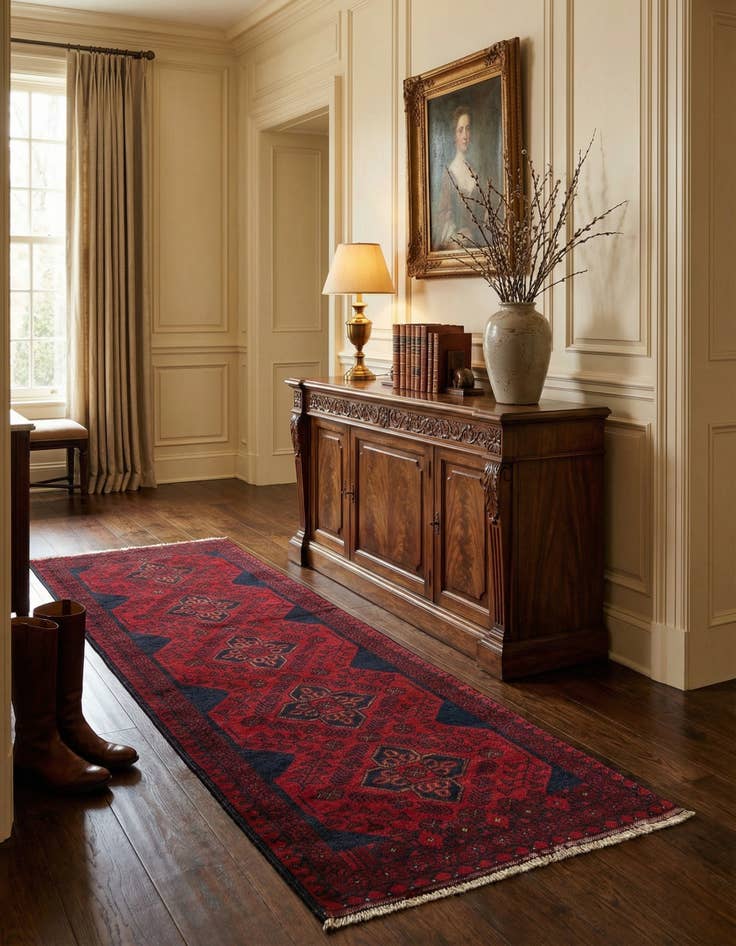 Detail image of  2' 7 x 6' 5  Hand Knotted Khal Mohammadi Wool Runner Rug