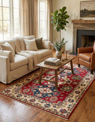 4' x 5' 10 Hand Knotted Kazak Rug