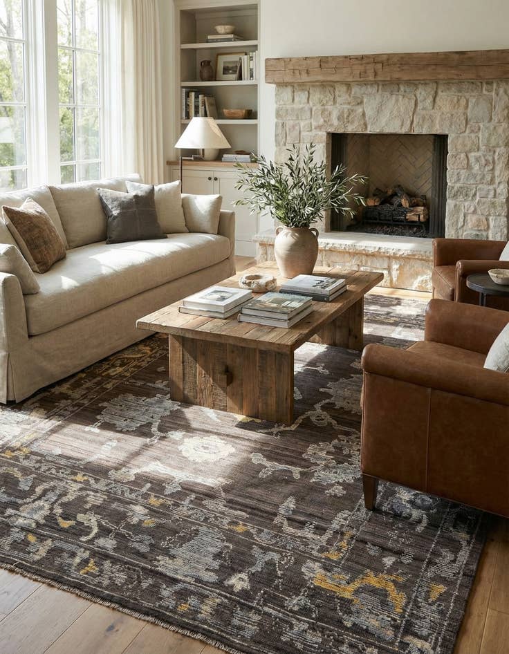 Detail image of  9' x 12' 3  Hand Knotted Oushak Wool Rug