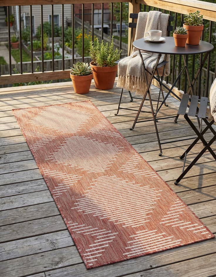 Detail image of 2' x 6'  Washable Modern Indoor / Outdoor Runner Rug