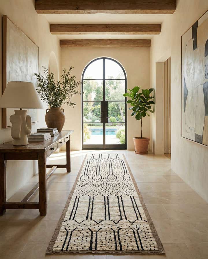 4' 4 x 15' 9 Hand Knotted Moroccan Wool Runner Rug