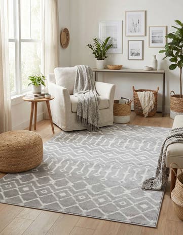 Light Gray Kasbah Trellis Rug