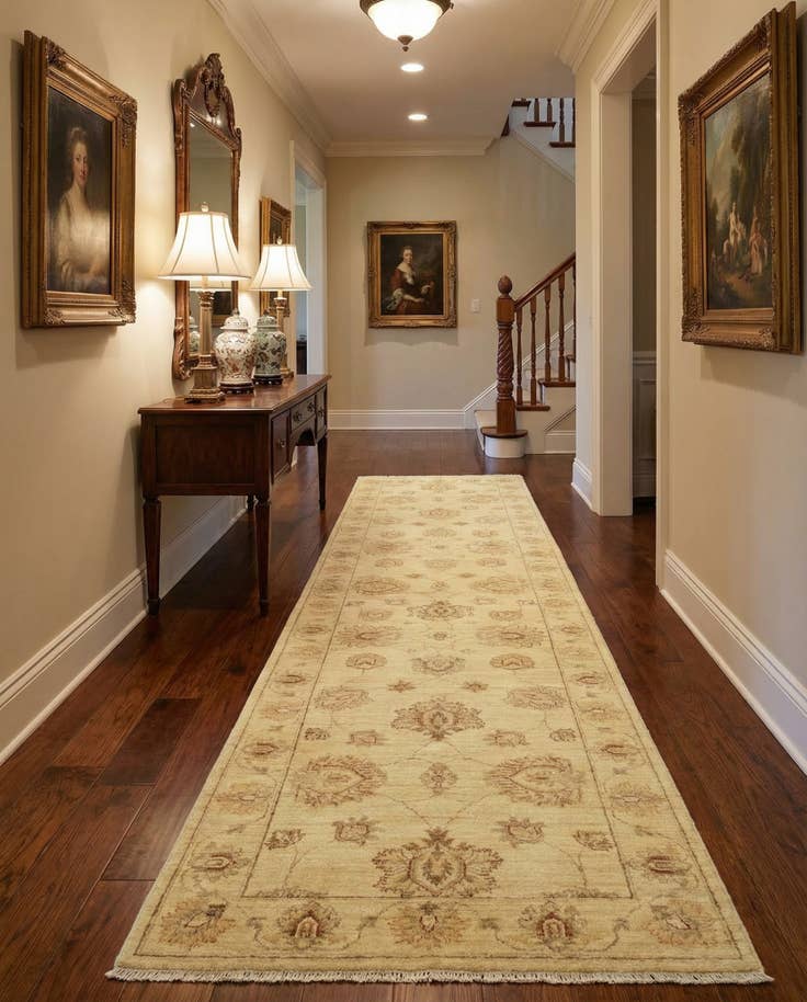 Detail image of 2' 6 x 11' 4 Hand Knotted Peshawar Ziegler Runner Rug