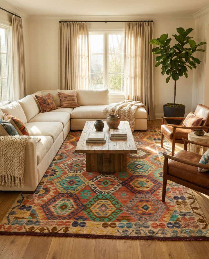 6' 9 x 10' 3 Hand Knotted Darya Wool Rug