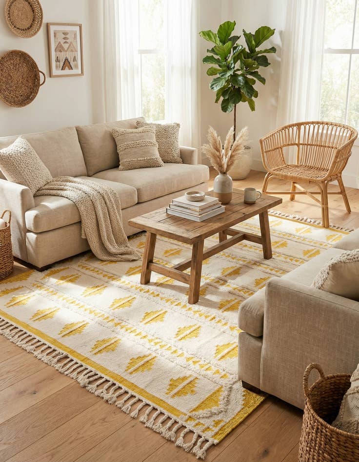 Detail image of 10' x 10'  Hand Woven Arizona Wool Square Rug