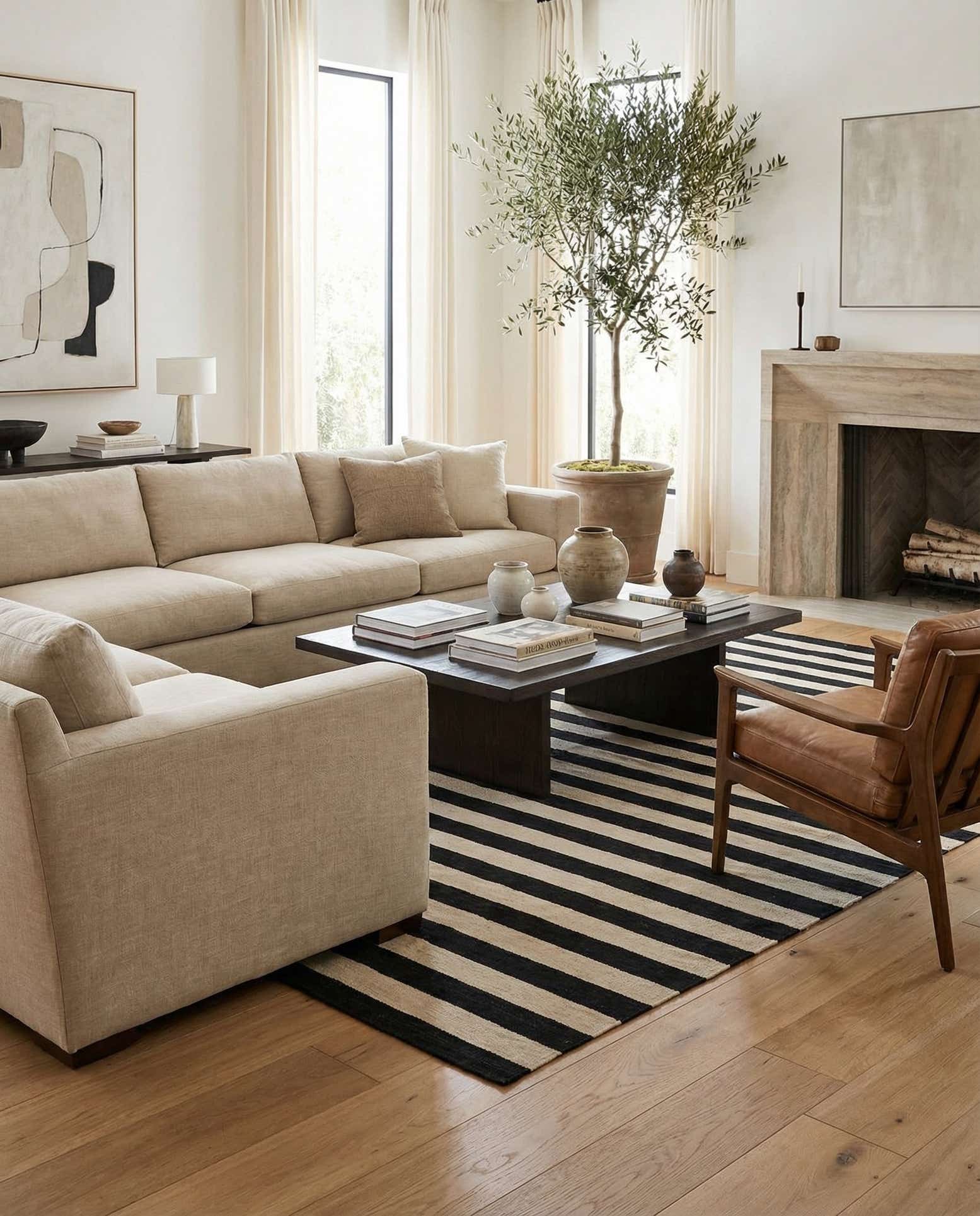 6' 8 x 9' 9 Hand Woven Kilim Modern Wool Rug