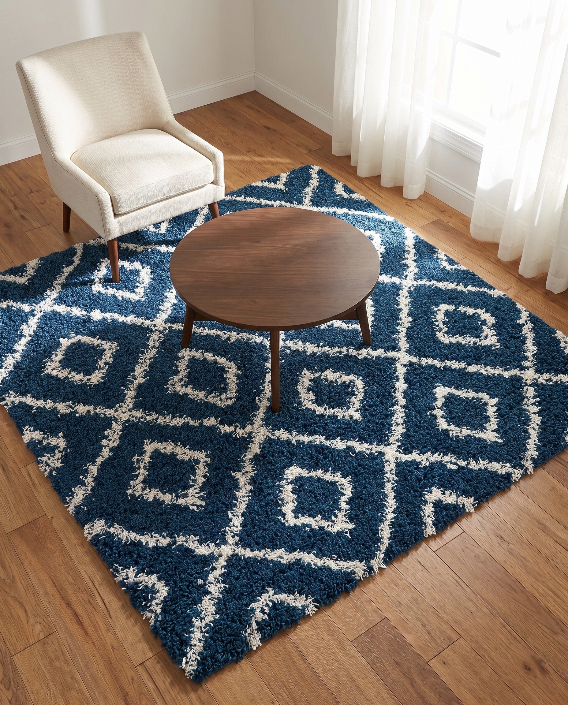 5' 3 x 5' 3 Trellis Shag Square Rug