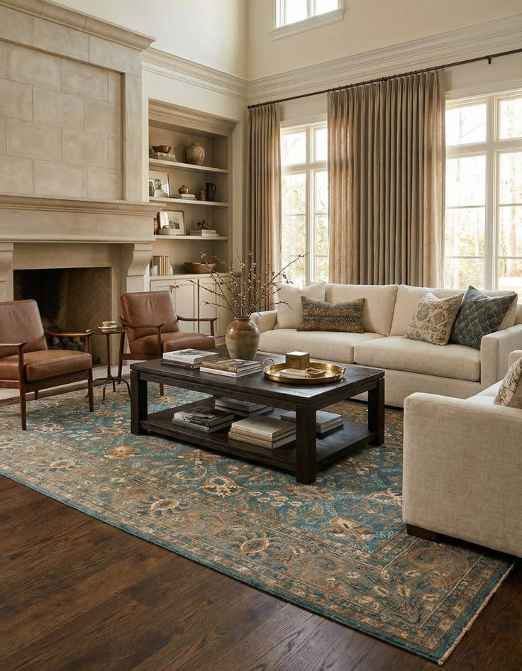 Detail image of 8' 10 x 12' 4 Hand Knotted Oushak Rug