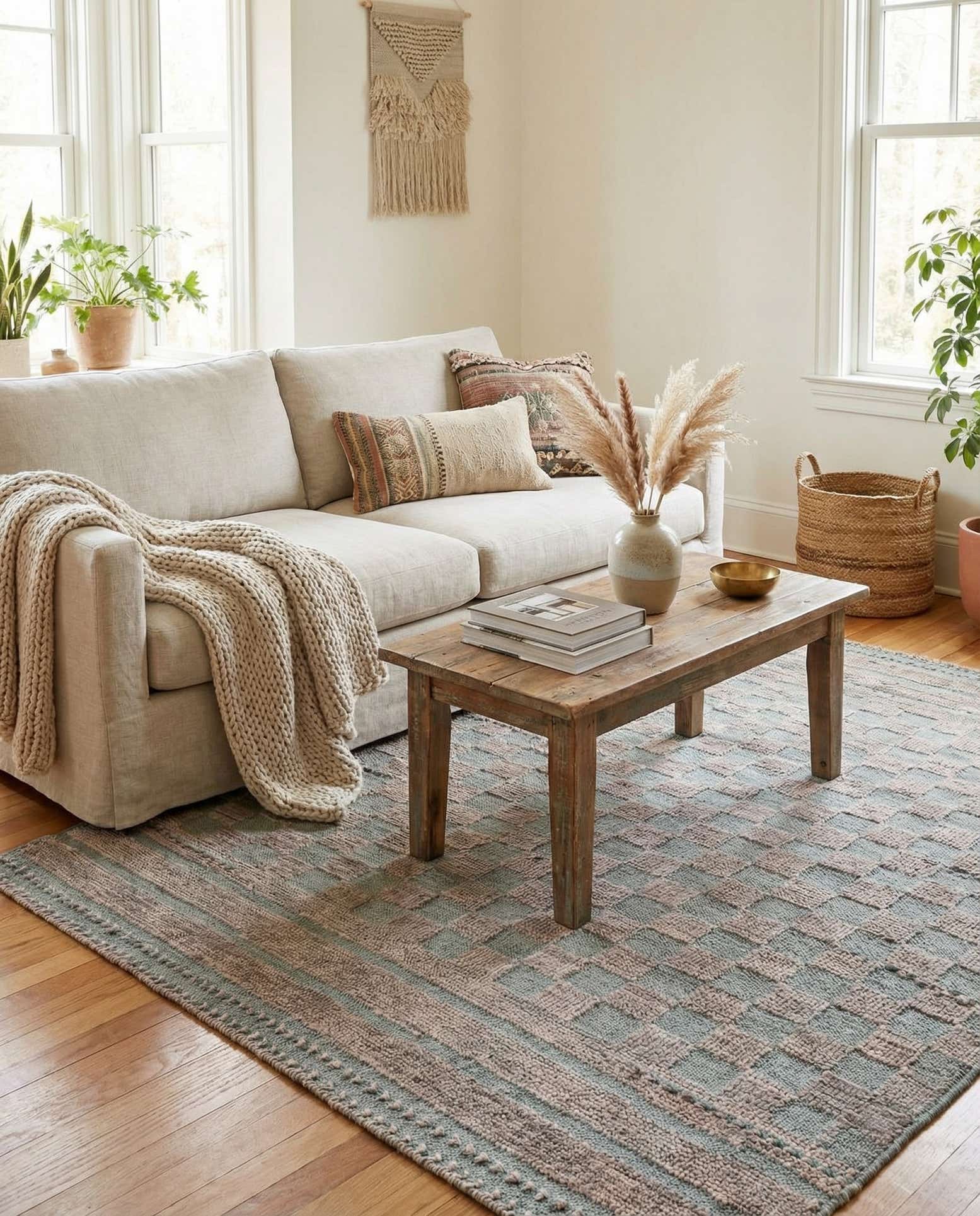5' x 7' Hand Knotted Moroccan Wool Rug