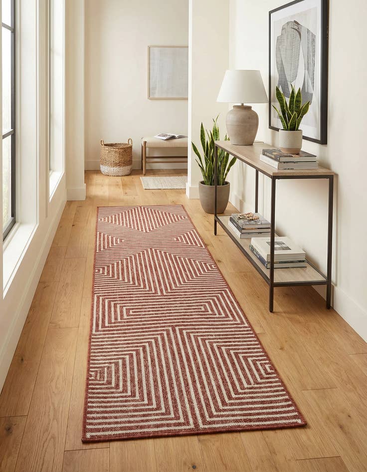 Detail image of 2' x 8' Easy-Clean Modern Indoor / Outdoor Runner Rug