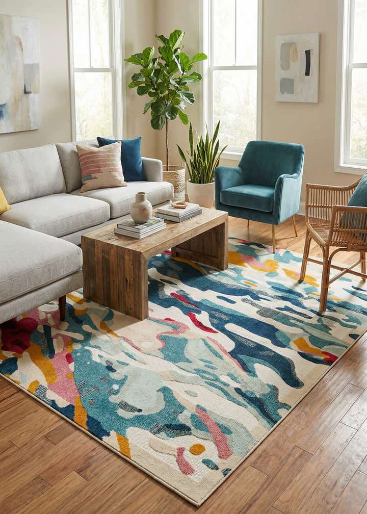 7' 10 x 7' 10 Easy-Clean Casablanca Indoor / Outdoor Square Rug