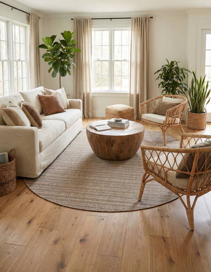 Detail image of 7' 10 x 10'  Washable Striped Indoor / Outdoor Oval Rug