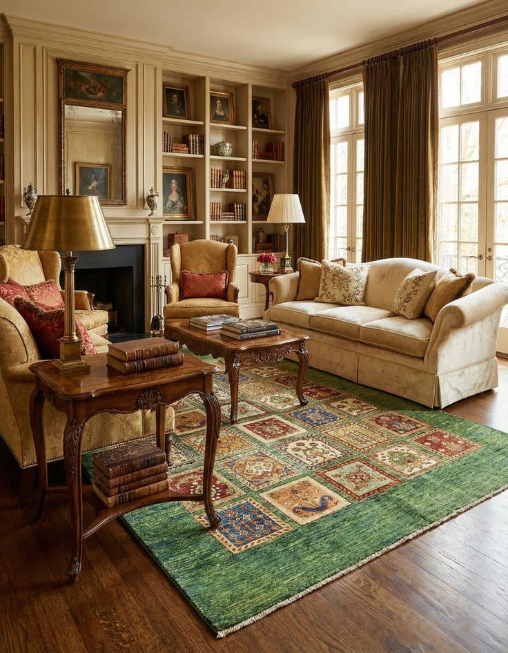 Detail image of 5' x 6' 8  Hand Knotted Ariana Ziegler Oriental Rug