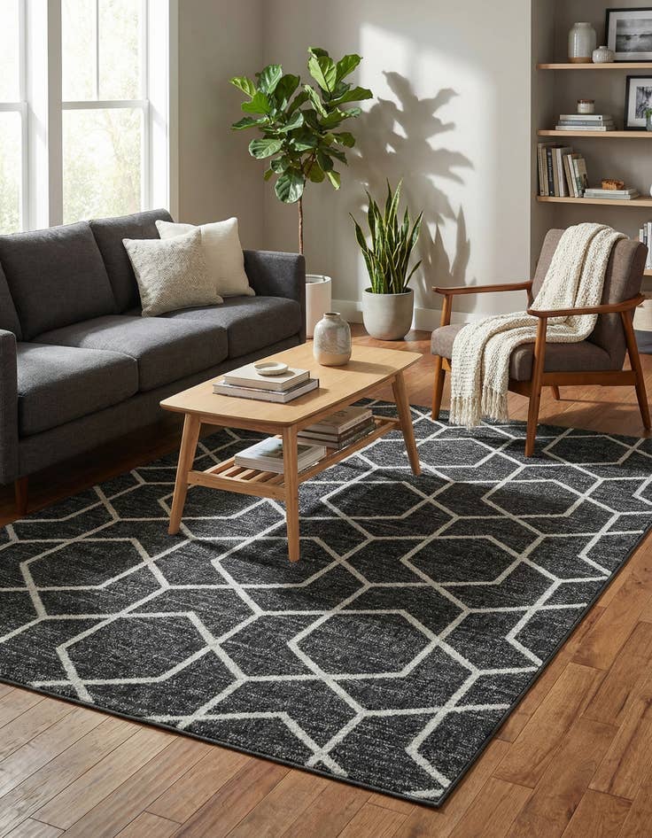 Detail image of 5' 3 x 8' Eco Trellis Rug