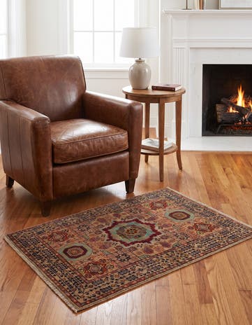 3' 5 x 4' 11 Hand Knotted Mamluk Ziegler Rug