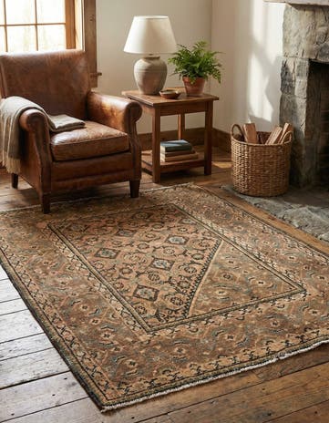 3' 3 x 4' 8 Hand Knotted Ultra Vintage Persian Wool Rug