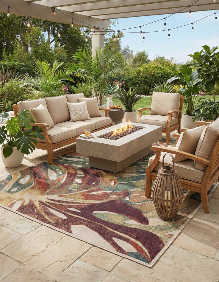 Detail image of 10' x 10'  Washable Baja Indoor / Outdoor Square Rug