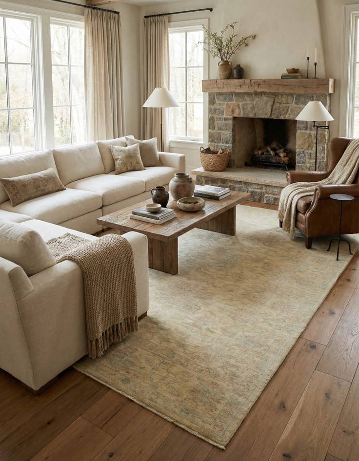 Detail image of 8' x 10' 1  Hand Knotted Over-Dyed Ziegler Rug