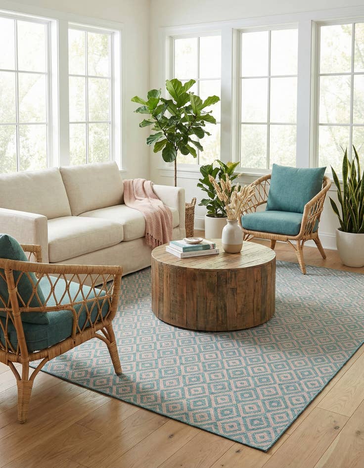 Detail image of 7' 10 x 7' 10  Washable Jill Zarin Costa Rica Indoor / Outdoor Square Rug