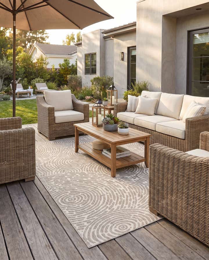 9' x 12' Easy-Clean Modern Indoor / Outdoor Rug
