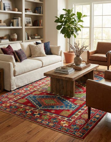 6' x 9' Hand Knotted Kazak Rug