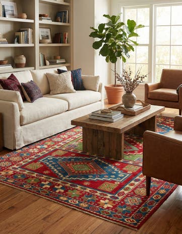 6' x 9' Hand Knotted Kazak Rug