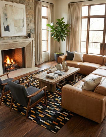 5' 2 x 8' Cowhide - Patchwork Rug