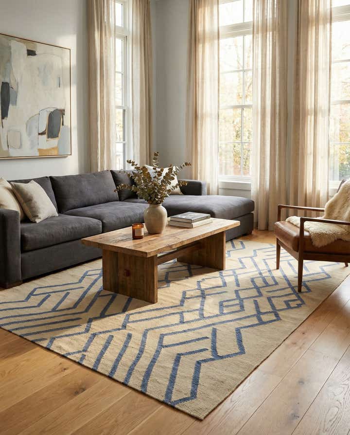 6' x 8' 2 Hand Woven Kilim Modern Wool Rug