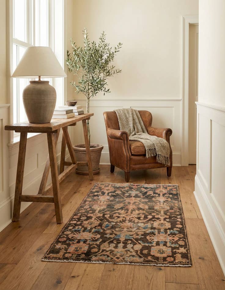 Detail image of 2' 10 x 4' 9  Hand Knotted Ultra Vintage Persian Wool Rug