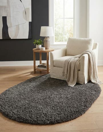 Slate Marilyn Monroe&trade; Shag Oval Rug