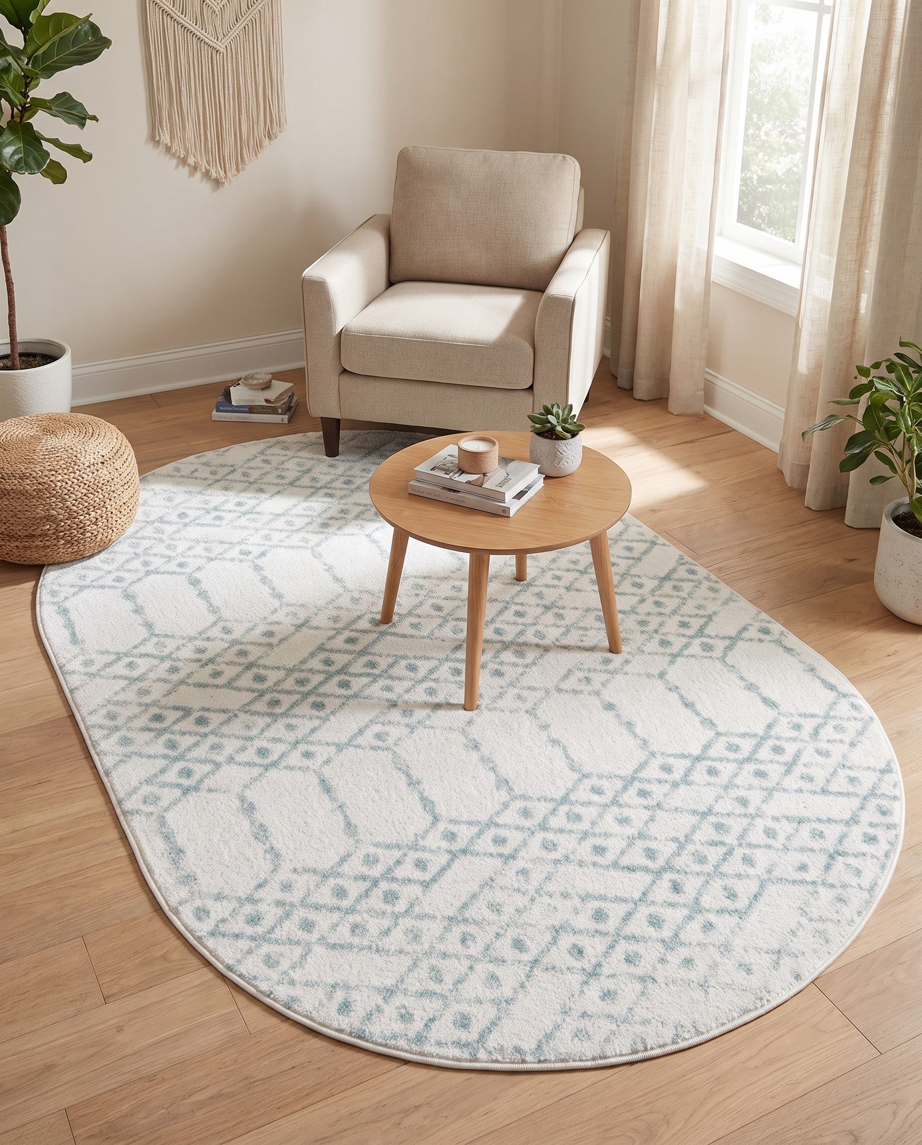 4' x 6' Paxon Trellis Oval Rug