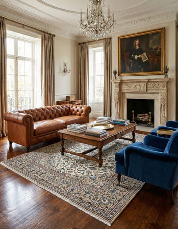 6' 5 x 9' 8 Kashan Wool Rug