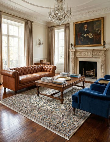 6' 5 x 9' 8 Kashan Wool Rug