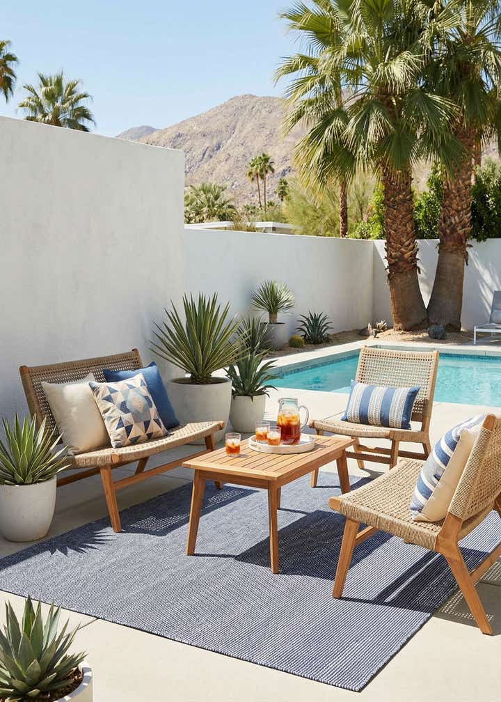 7' 10 x 10' Easy-Clean Jill Zarin Palm Springs Indoor / Outdoor Rug