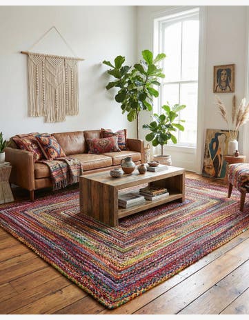 10' x 13' 1 Handmade Braided Chindi Rug