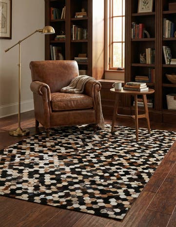 5' 2 x 8' 1 Cowhide - Patchwork Rug