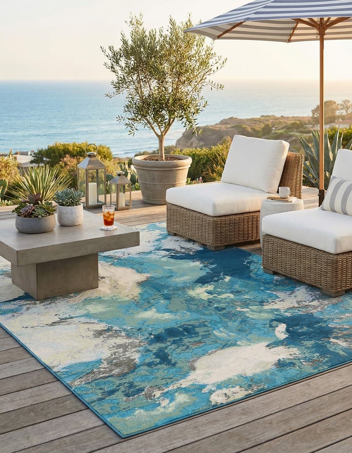 7' 10 x 10' Easy-Clean Modern Indoor / Outdoor...