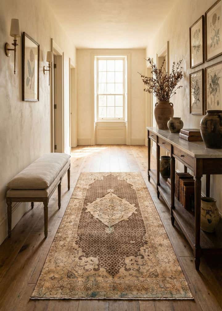 5' 1 x 10' 4 Hand Knotted Ultra Vintage Persian Wool Runner Rug