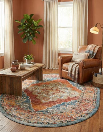Rust Red Isabella Oval Rug
