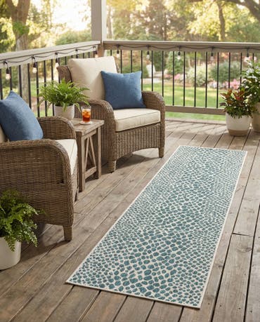  2' x 8'  Easy-Clean Jill Zarin Cape Town Indoor / Outdoor Runner Rug