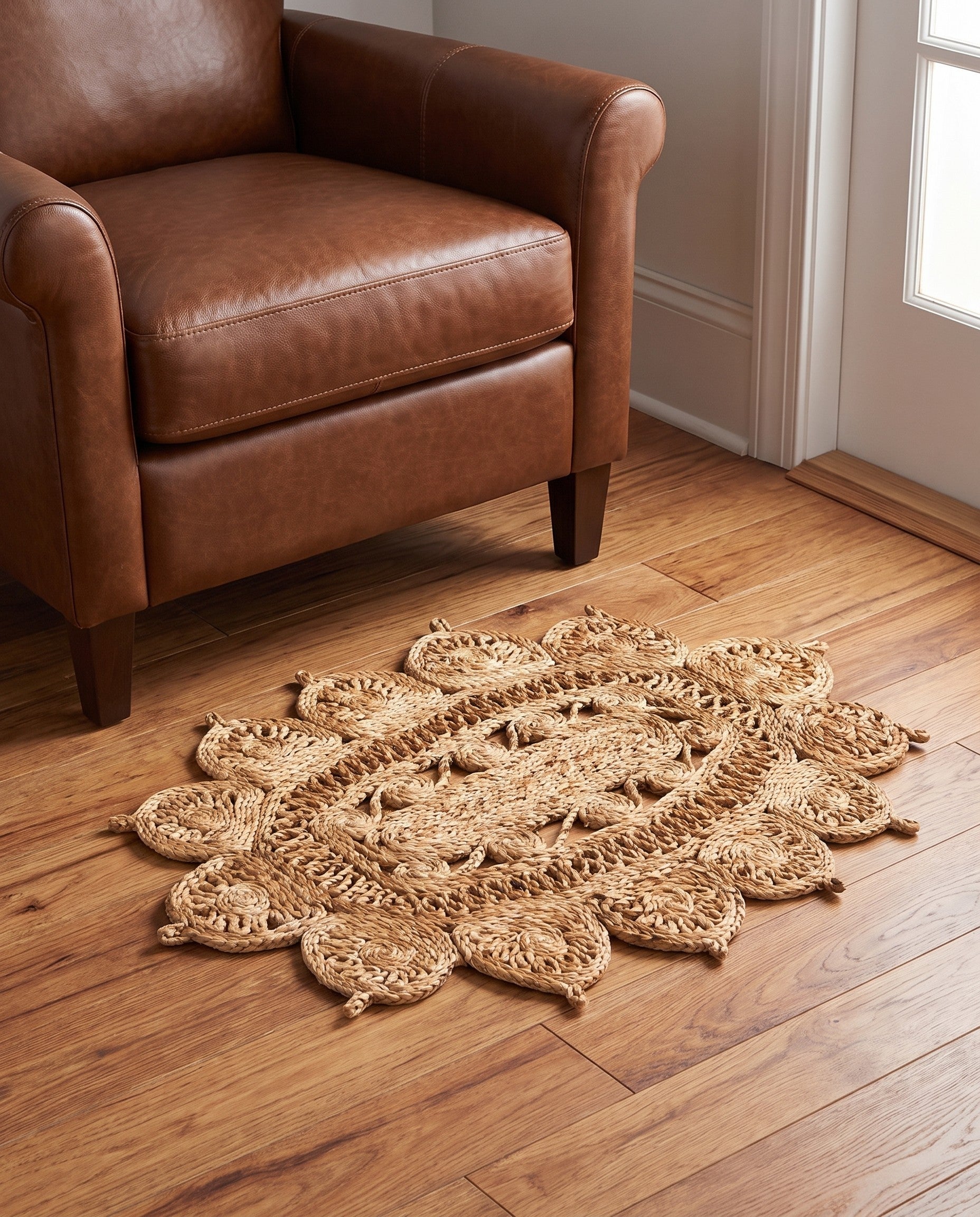 2' x 3' 1 Handmade Braided Jute Oval Rug