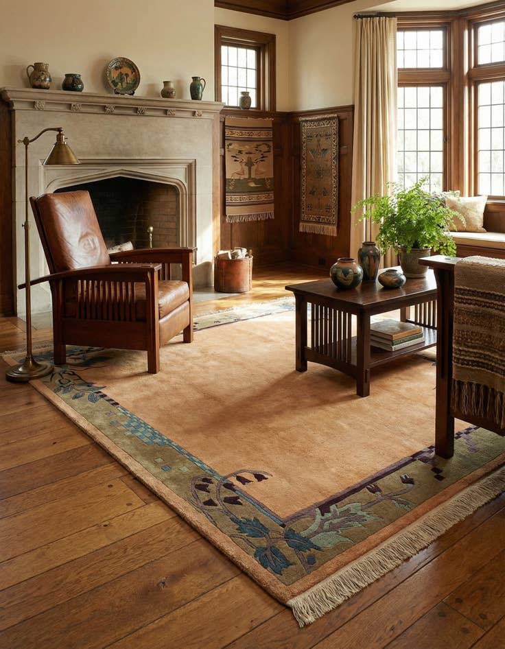 Detail image of  6' 8 x 9' 6  Hand Knotted Nepal Wool Rug