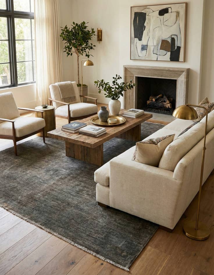 Detail image of 5' 1 x 6' 10  Hand Knotted Ultra Vintage Persian Wool Rug