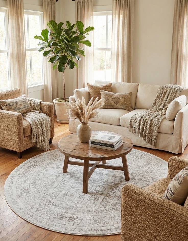 Detail image of  7' x 7' Oxford Round Rug